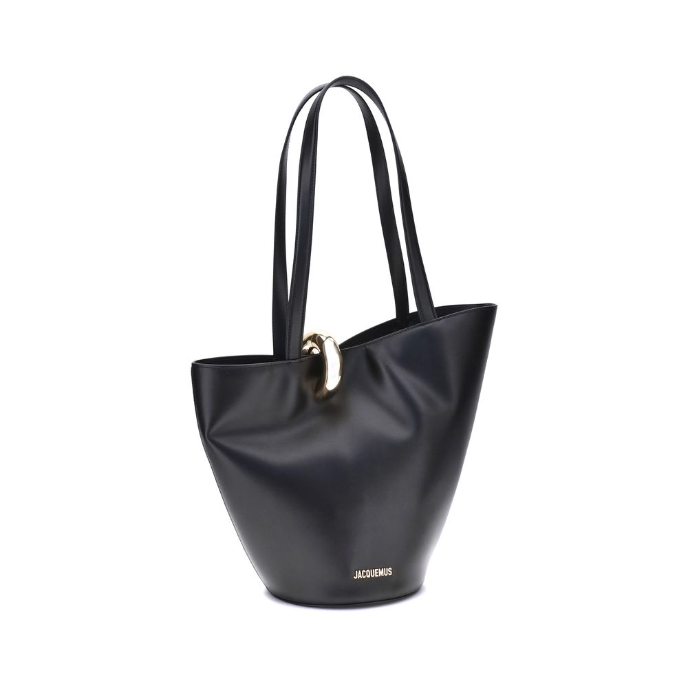 Jacquemus La Bambola shoulder bag in black calfskin