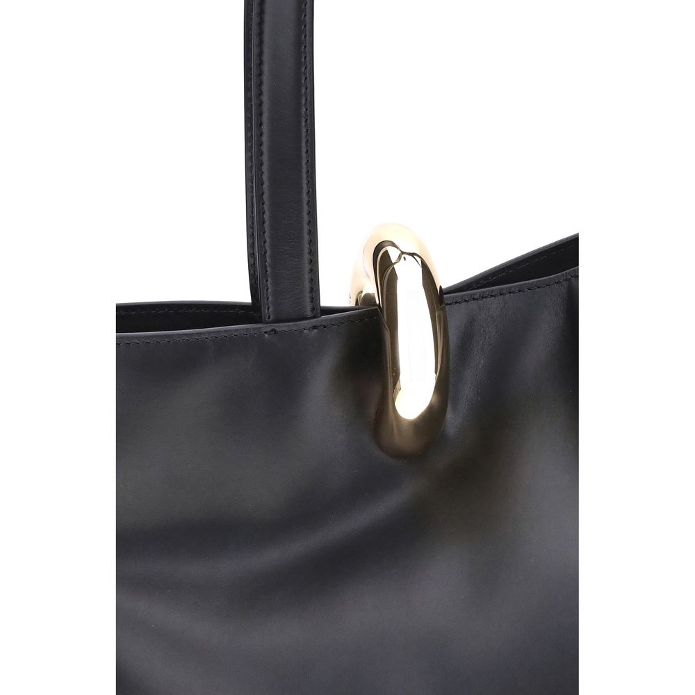 Jacquemus La Bambola shoulder bag in black calfskin