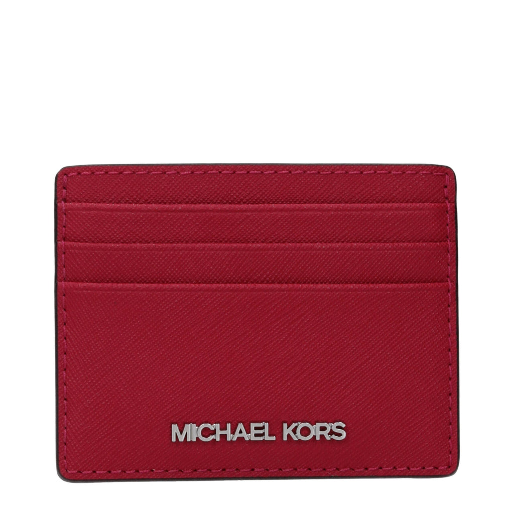 Michael Kors kaarthouder in rood leer Michael Kors