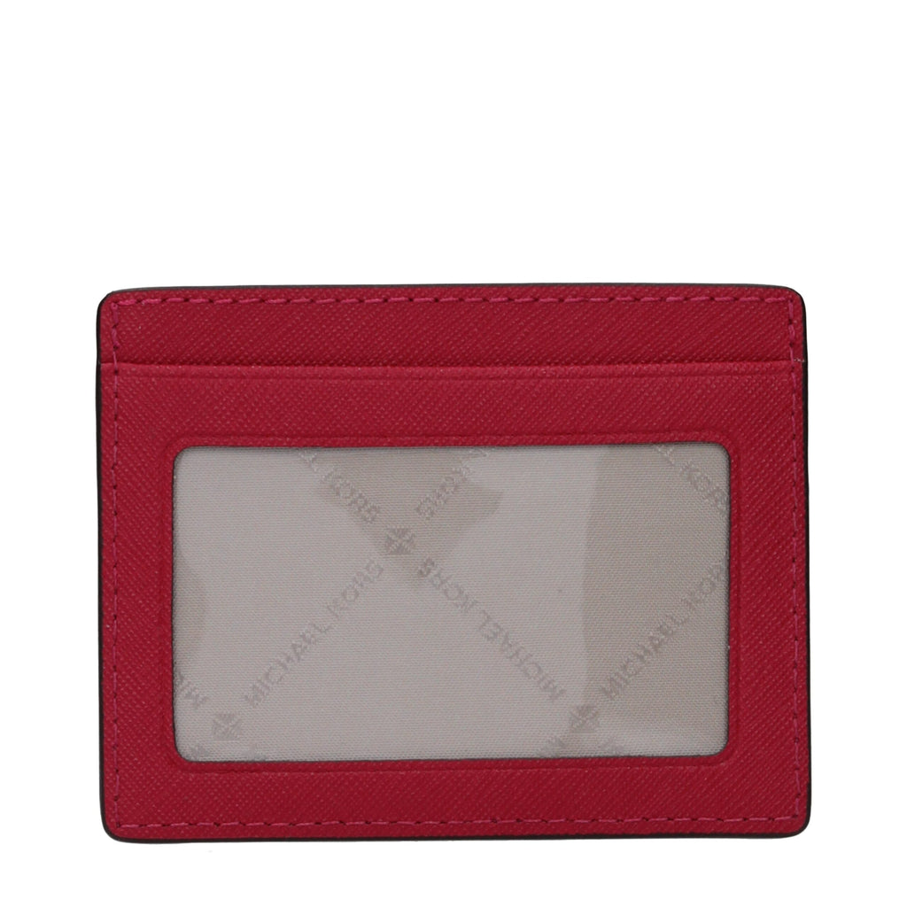 Michael Kors kaarthouder in rood leer Michael Kors