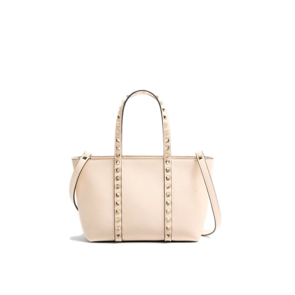 Valentino Garavani Beige Calfskin Tote Bag Valentino Garavani