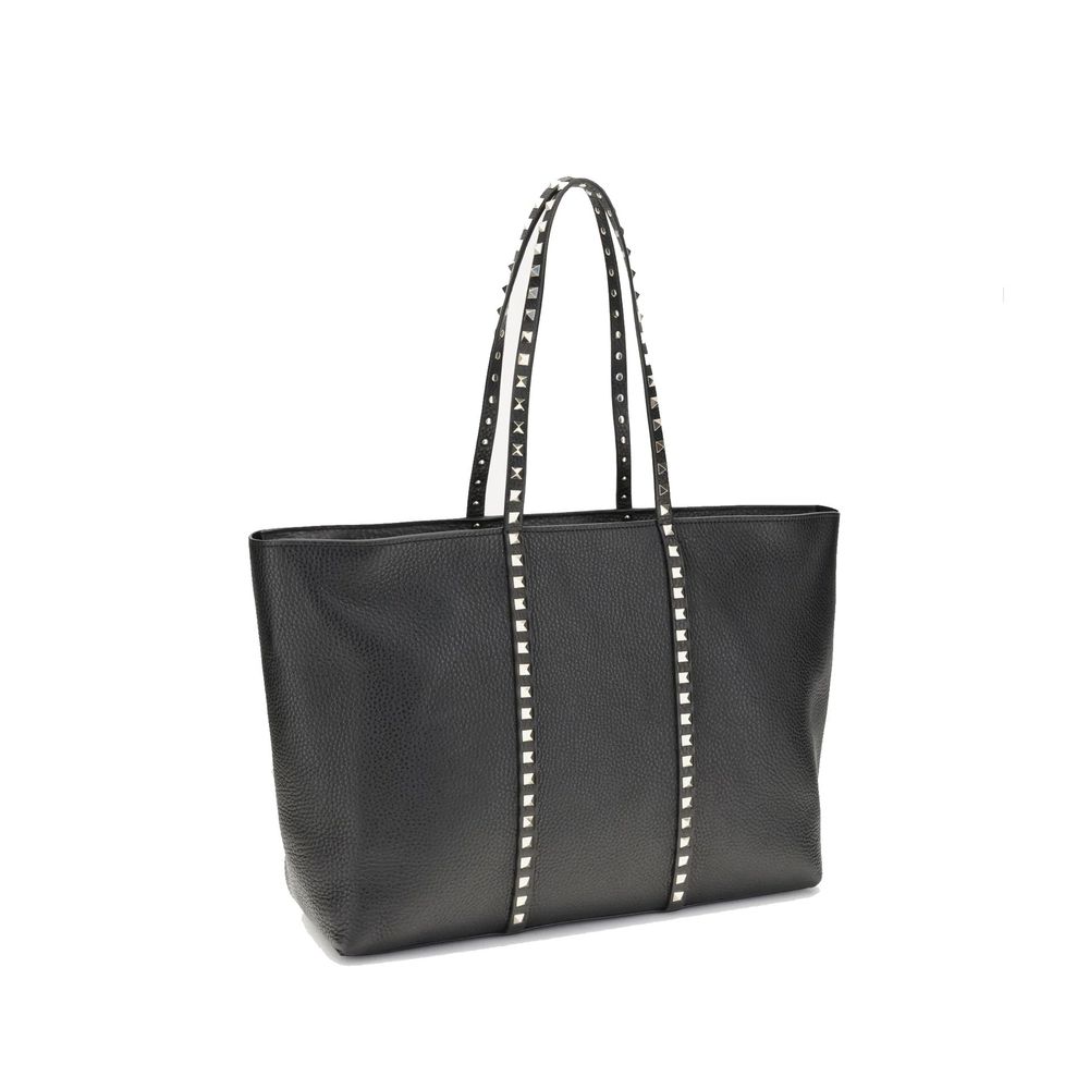 Valentino Garavani Black Calfskin Tote Bag Valentino Garavani