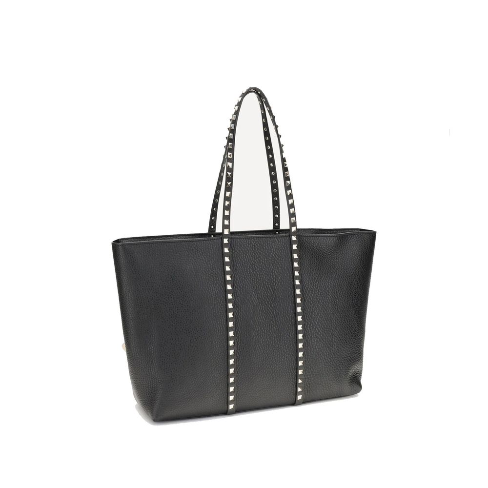 Valentino Garavani Black Calfskin Tote Bag Valentino Garavani