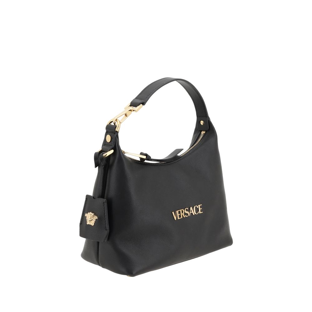 Versace Black Calf Leather Bos Taurus Handbag Versace