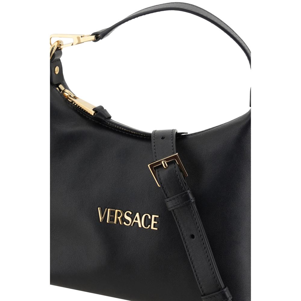 Versace Black Calf Leather Bos Taurus Handbag Versace
