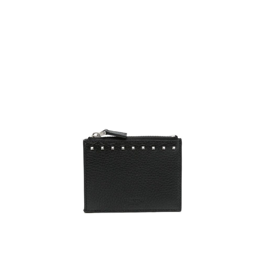 Valentino Garavani Black Calfskin Cardholder Valentino Garavani