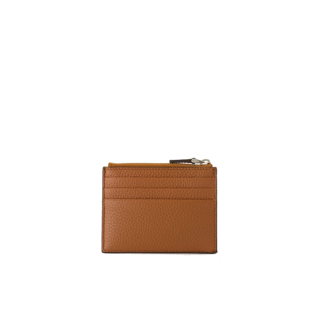 Valentino Garavani Brown Calfskin Cardholder Valentino Garavani