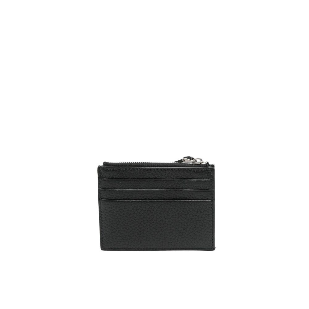 Valentino Garavani Black Calfskin Cardholder Valentino Garavani