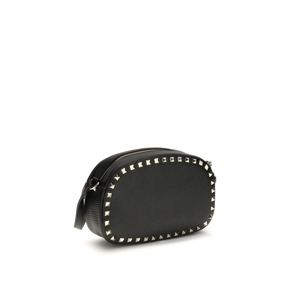 Valentino Garavani Black Calf Leather Bos Taurus Shoulder Bag Valentino Garavani