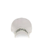 Balenciaga White Cotton Cap (Baseball Hat) Balenciaga