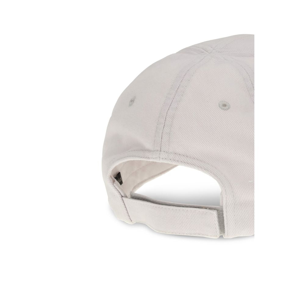 Balenciaga White Cotton Cap (Baseball Hat) Balenciaga