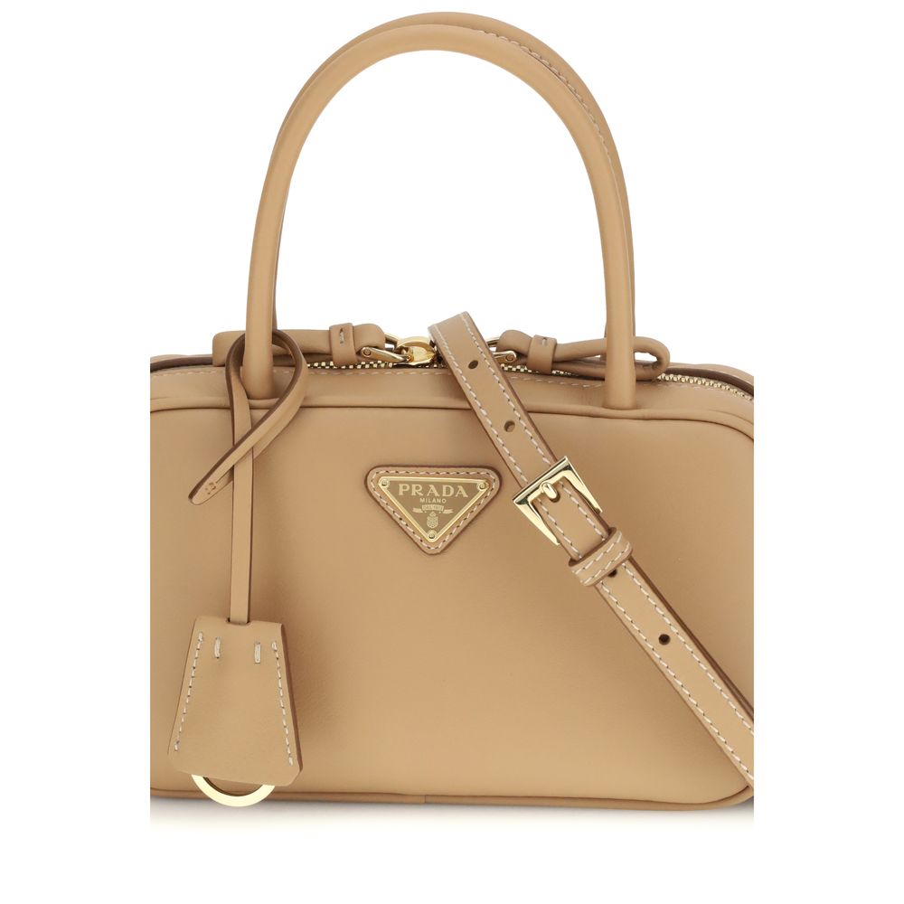 Prada handtas van beige kalfsleer