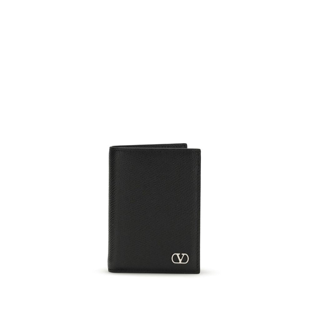 Valentino Garavani Black Calf Leather Bos Taurus Wallet Valentino Garavani