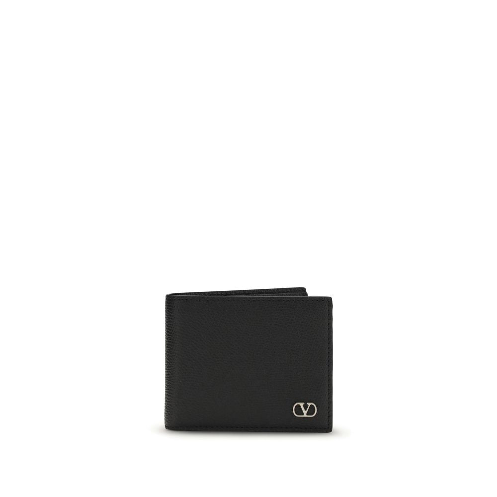 Valentino Garavani Black Calf Leather Bos Taurus Wallet Valentino Garavani