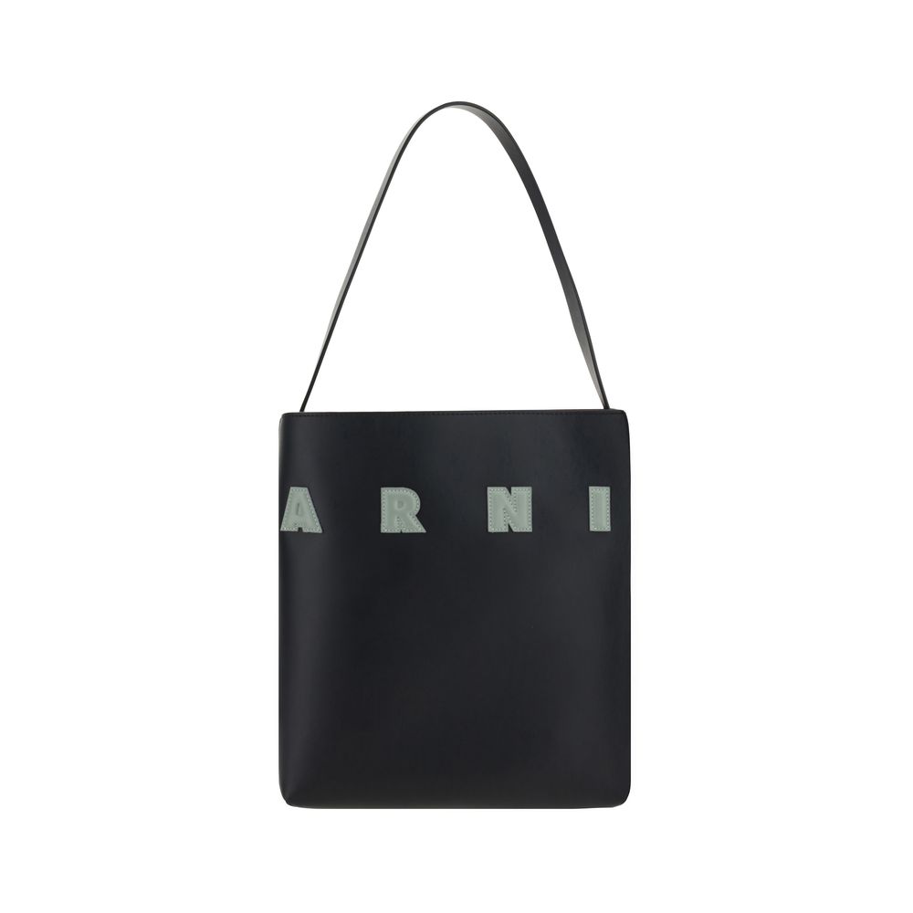 Marni Black Calf Leather Bos Taurus Shoulder Bag Marni