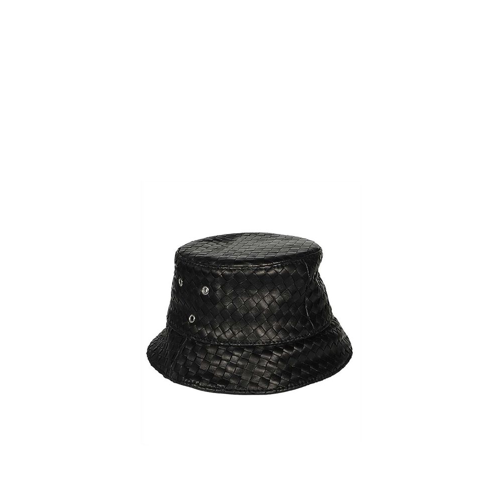 Bottega Veneta Black Lamb Leather Bucket Hat Bottega Veneta