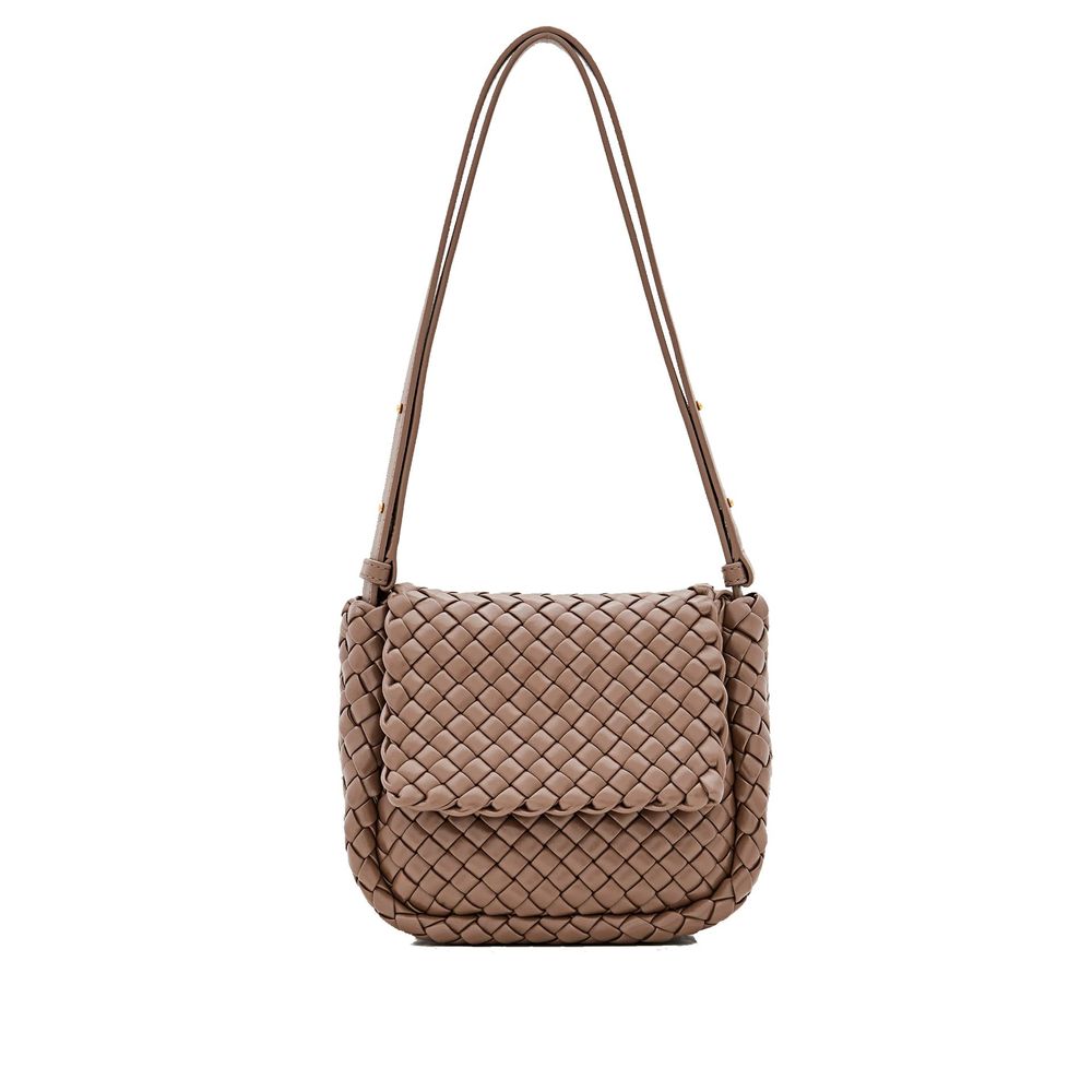 Bottega Veneta schoudertas in bruin lamsleer Bottega Veneta