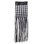 Versace schoudertas in zwart-wit leer en textiel