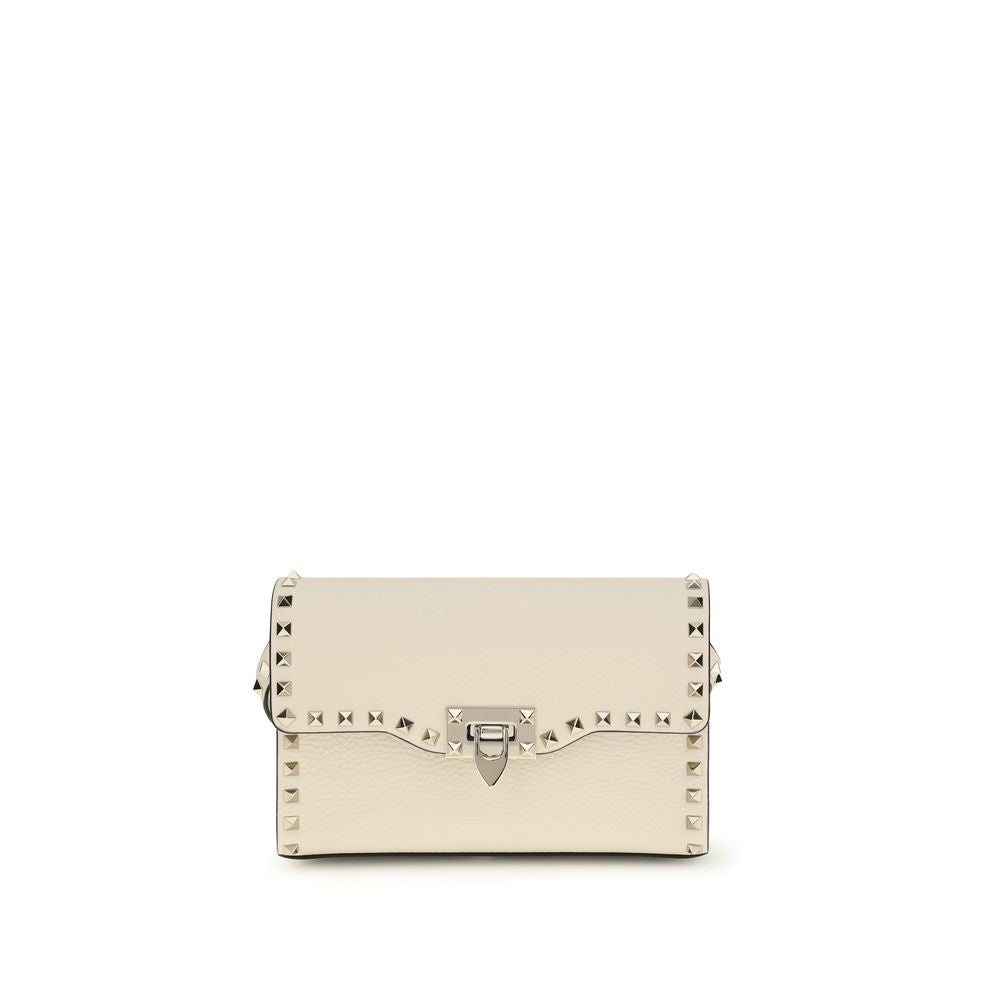 Valentino Garavani Cream Calf Leather Bos Taurus Shoulder Bag Valentino Garavani