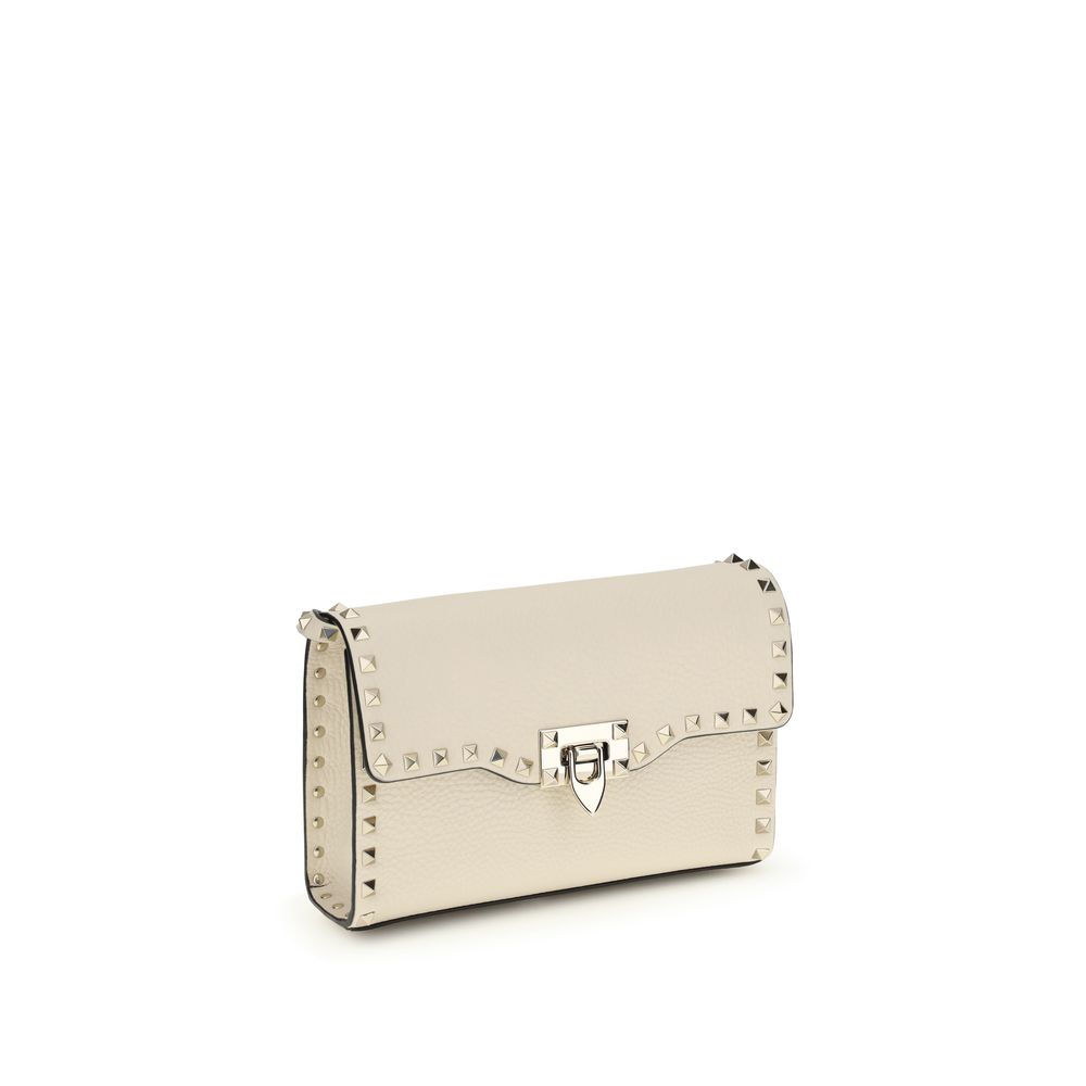 Valentino Garavani Cream Calf Leather Bos Taurus Shoulder Bag Valentino Garavani