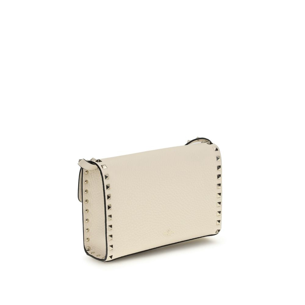 Valentino Garavani Cream Calf Leather Bos Taurus Shoulder Bag Valentino Garavani