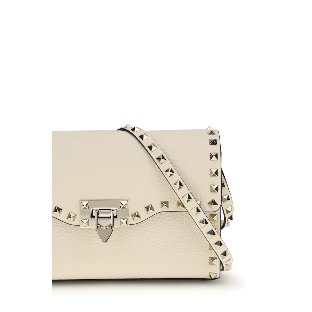 Valentino Garavani Cream Calf Leather Bos Taurus Shoulder Bag Valentino Garavani