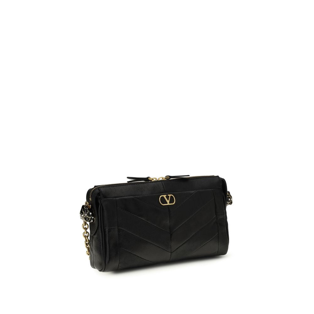 Valentino Garavani Panthea schoudertas in zwart kalfsleer