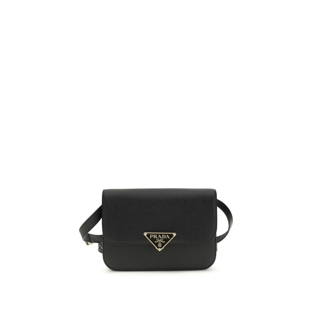 Prada shoulder bag in black Saffiano calf leather