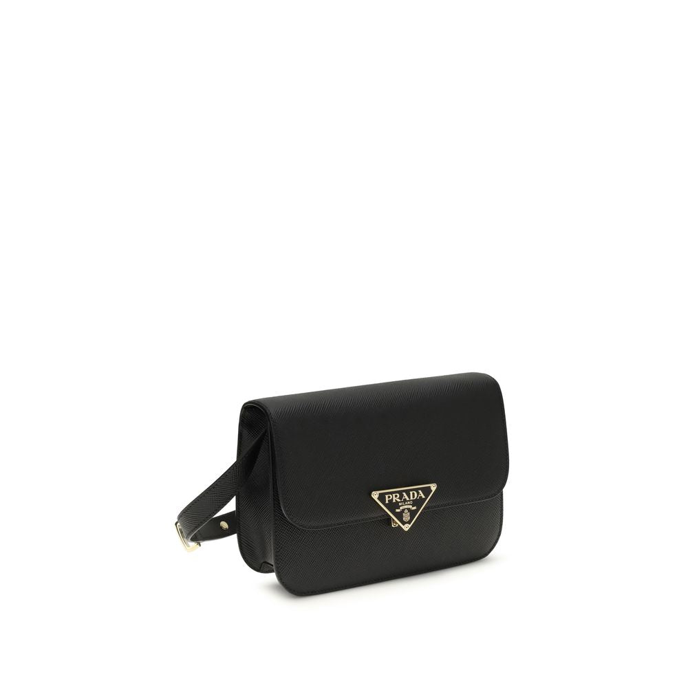 Prada shoulder bag in black Saffiano calf leather