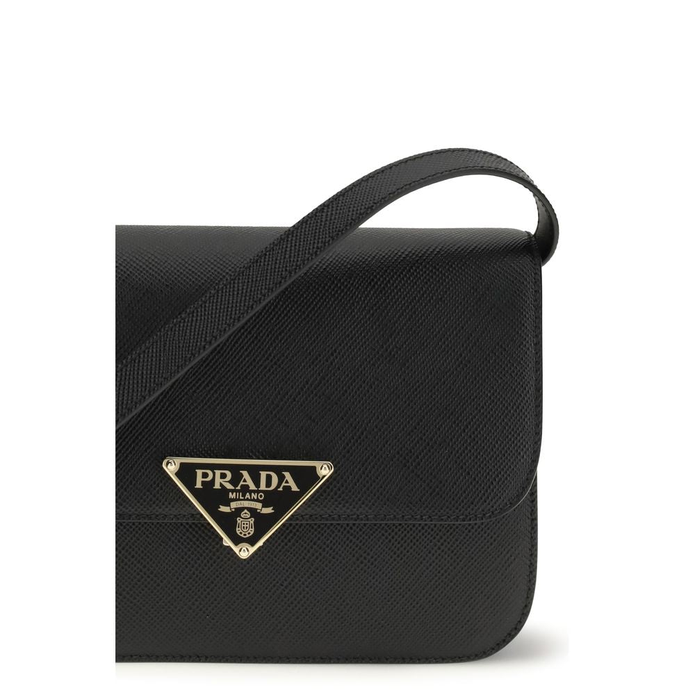 Prada shoulder bag in black Saffiano calf leather
