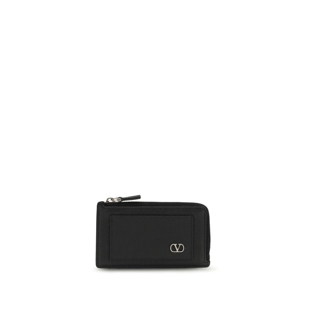 Valentino Garavani Black Calf Leather Bos Taurus Wallet Valentino Garavani