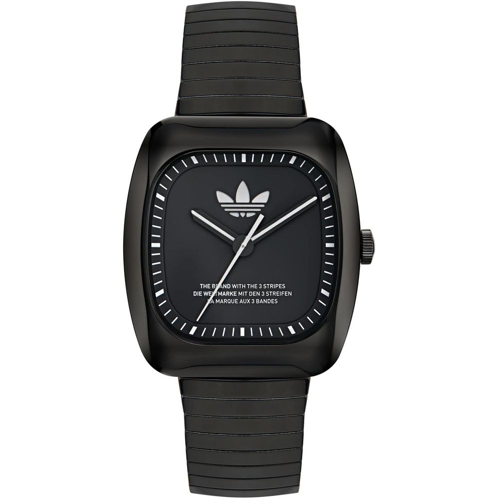 Adidas horloge in zwart staal