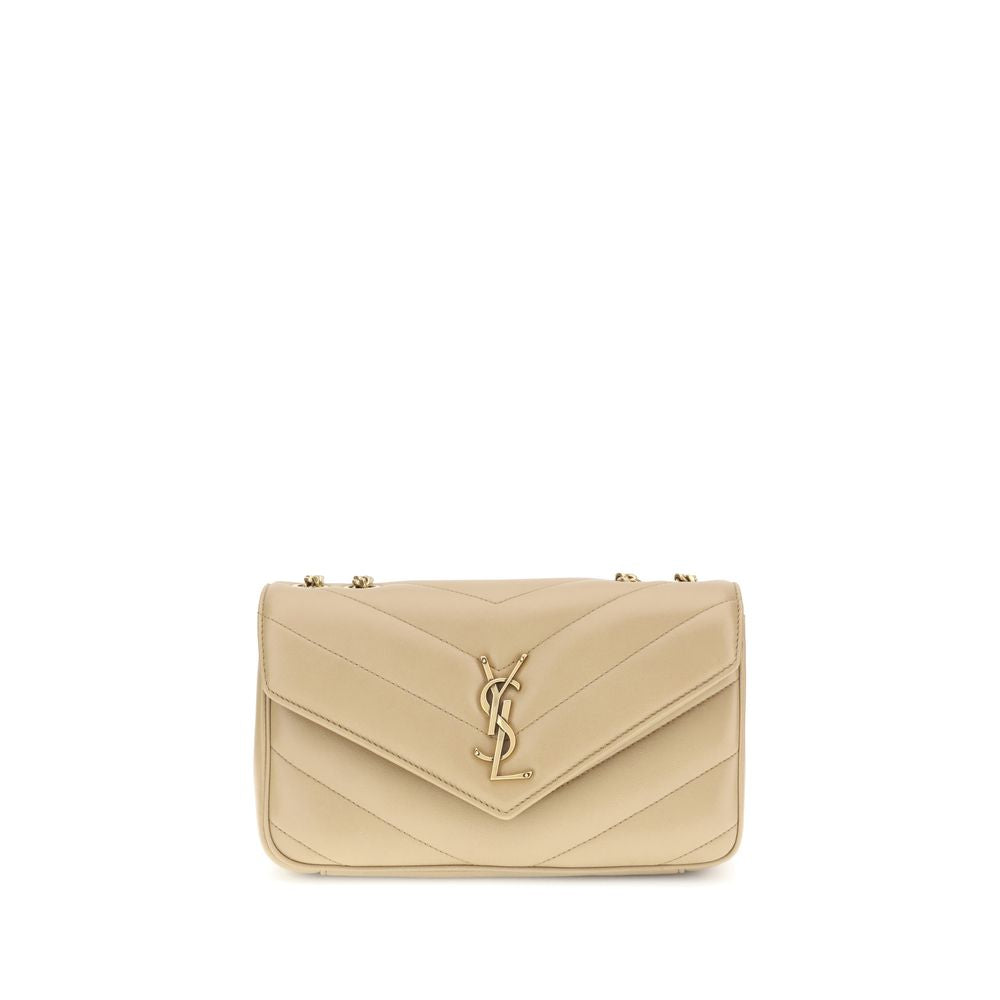Saint Laurent LouLou schoudertas in beige lamsleer