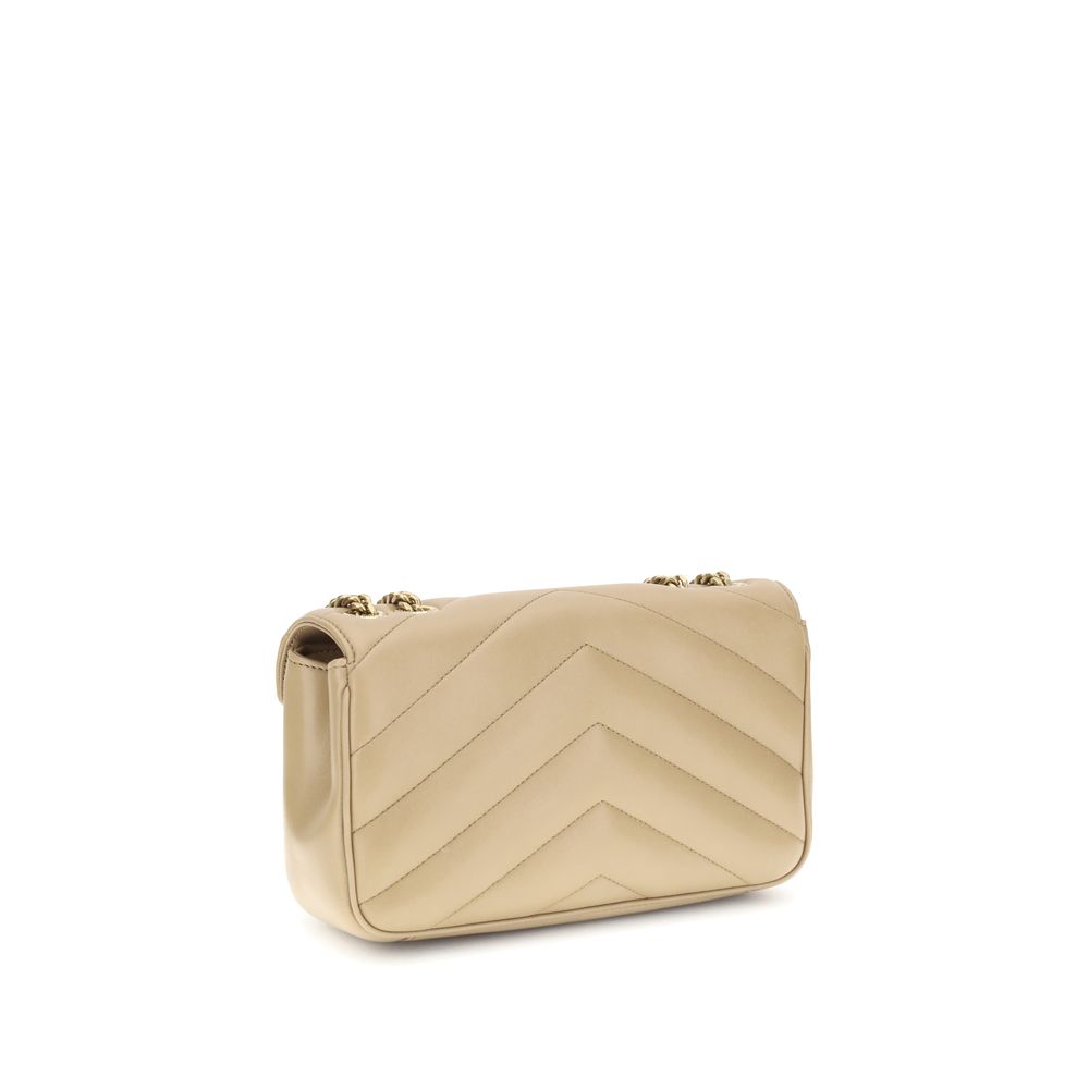 Saint Laurent LouLou schoudertas in beige lamsleer