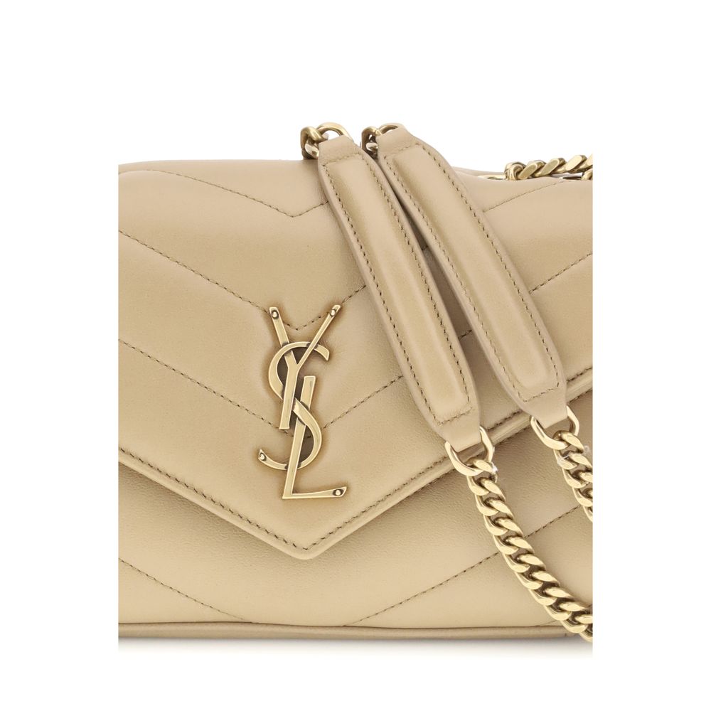 Saint Laurent LouLou schoudertas in beige lamsleer