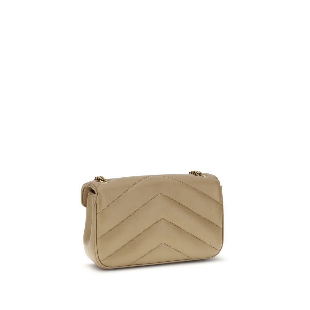 Saint Laurent LouLou schoudertas in beige lamsleer