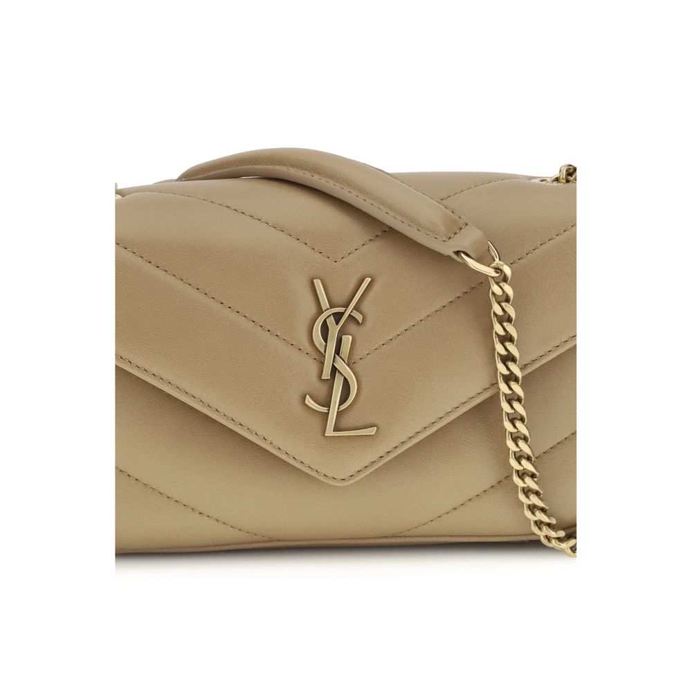 Saint Laurent LouLou schoudertas in beige lamsleer