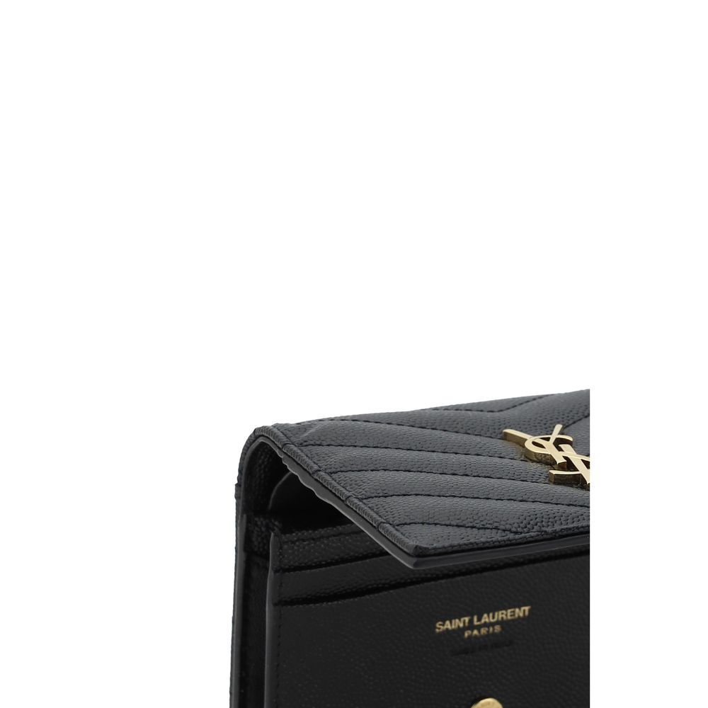 Saint Laurent Black Lamb Ovis Aries Aries Wallet Saint Laurent