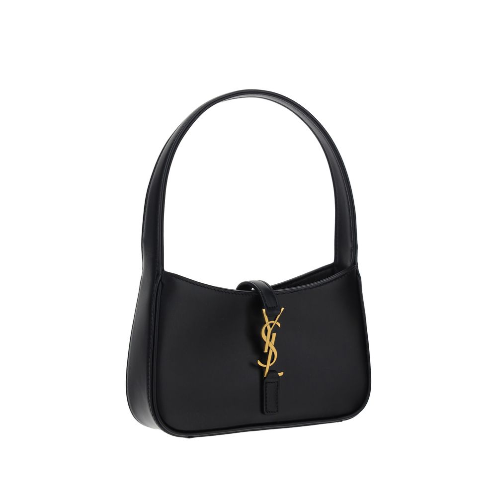 Saint Laurent mini hobo schoudertas in zwart kalfsleer