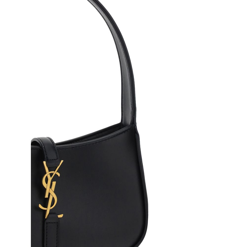 Saint Laurent mini hobo schoudertas in zwart kalfsleer
