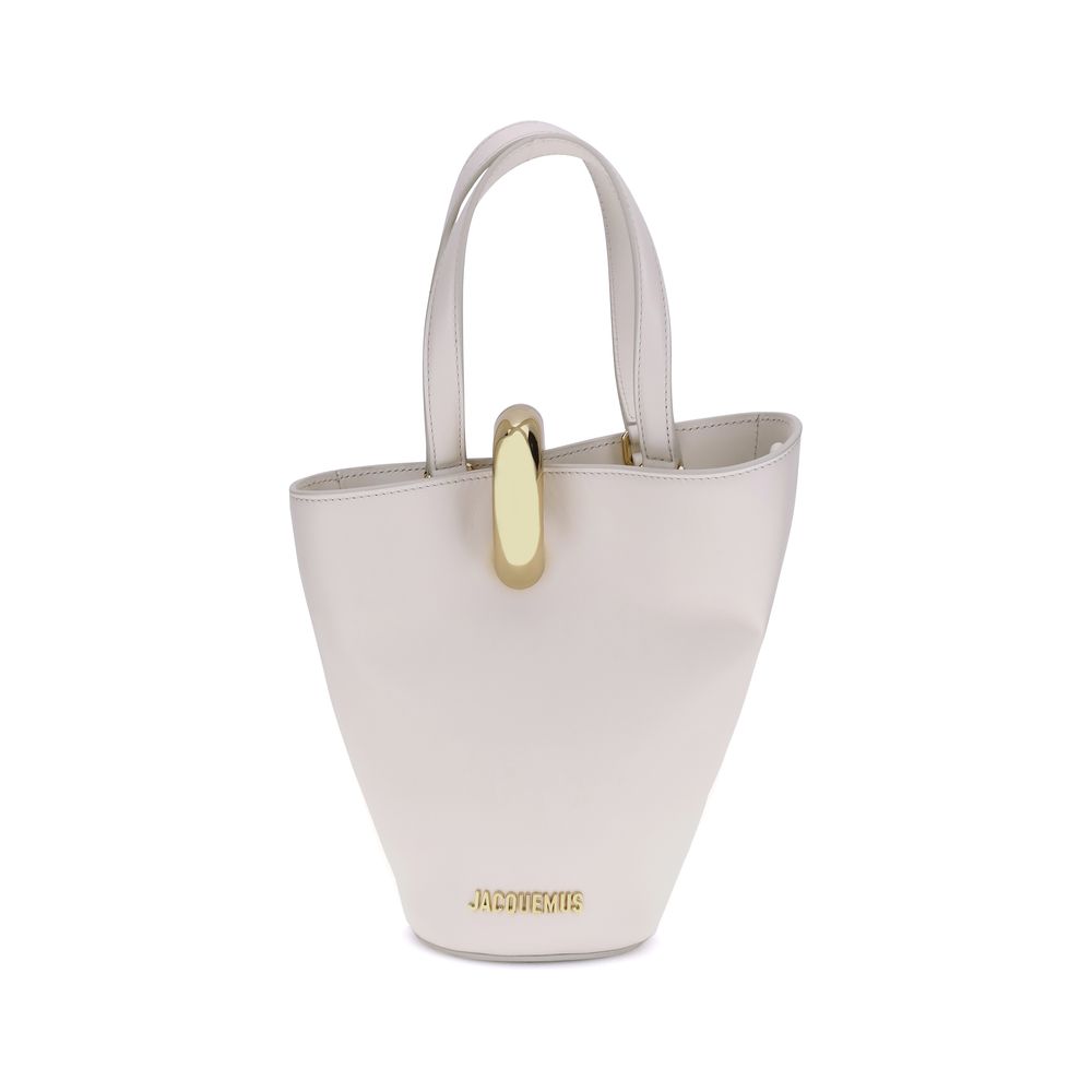 Jacquemus La Bambola pouch bag in beige calfskin