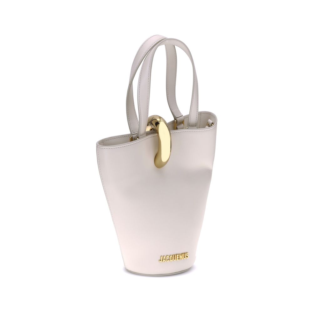 Jacquemus La Bambola pouch bag in beige calfskin