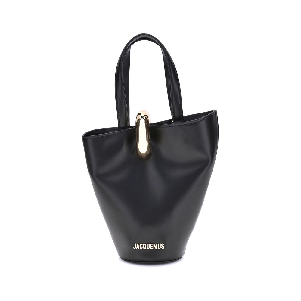 Jacquemus La Bambola pouch bag in black calfskin
