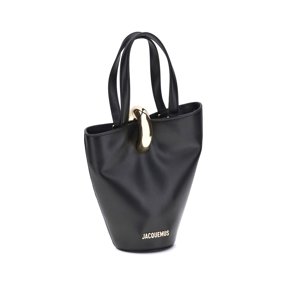 Jacquemus La Bambola pouch bag in black calfskin