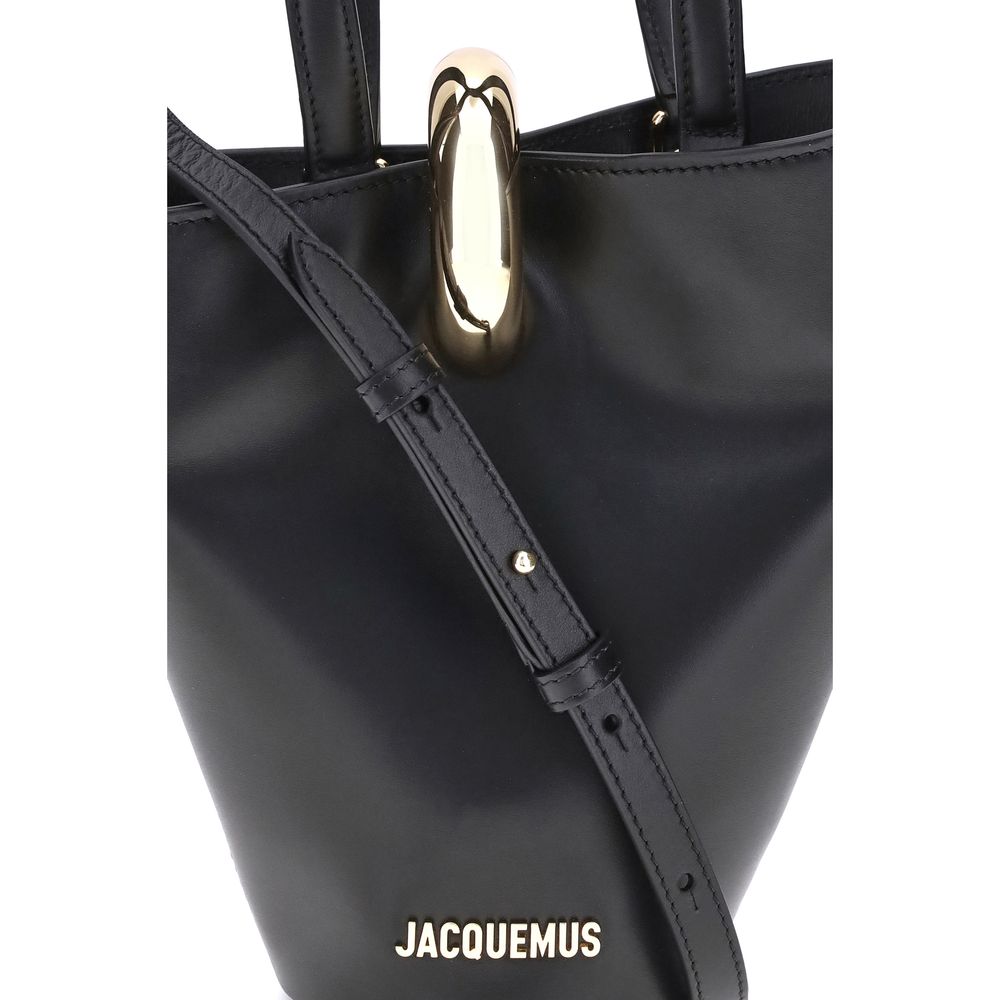 Jacquemus La Bambola pouch bag in black calfskin