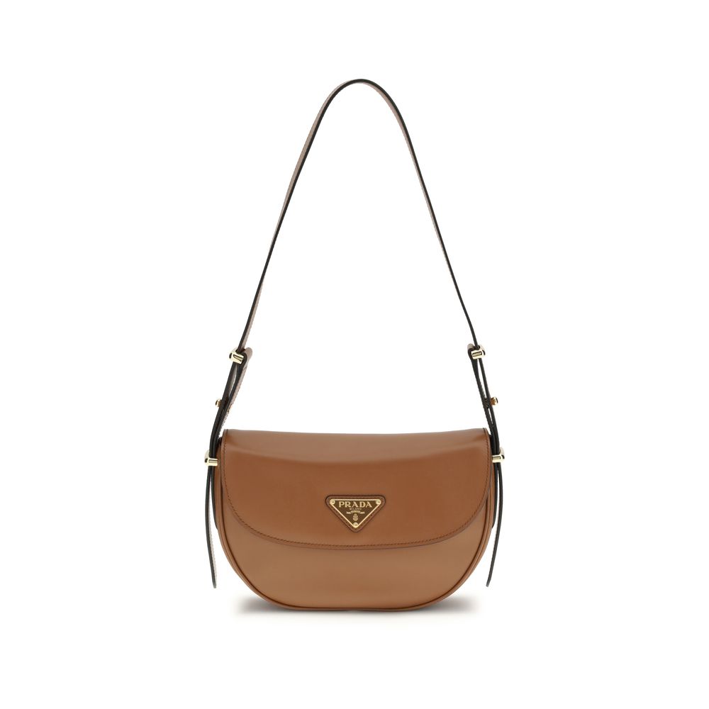 Prada shoulder bag in brown calf leather