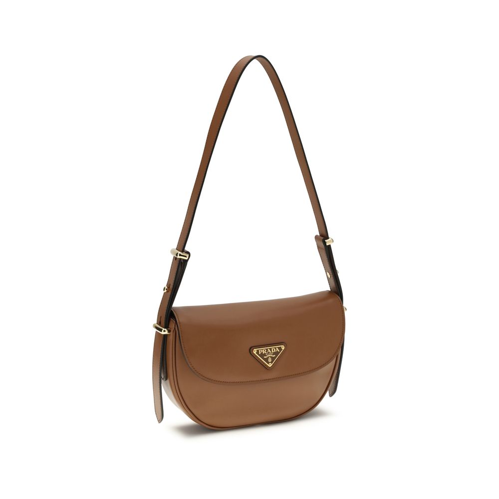 Prada shoulder bag in brown calf leather