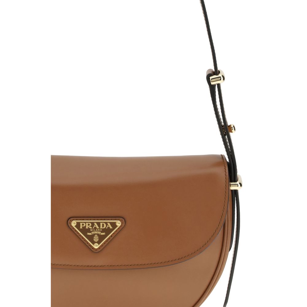Prada shoulder bag in brown calf leather