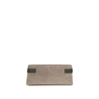 Brunello Cucinelli Pouch Essence schoudertas in grijs kalfsleer