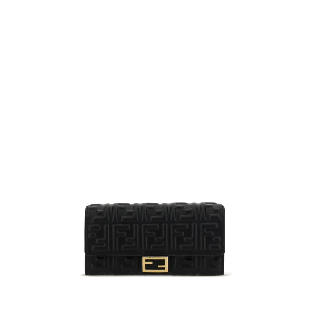 Fendi Black Lamb Ovis Aries Aries Wallet Fendi